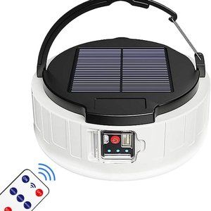LED Solar Camping Lantern Portable Waterproof Solar USB Rechargeable Remote